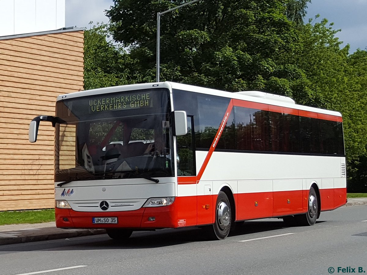 Mercedes Integro der Uckermärkische Verkehrs GmbH in Sassnitz.