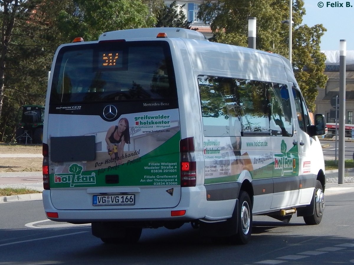 Mercedes Sprinter der Verkehrsbetrieb Greifswald-Land GmbH in Greifswald.