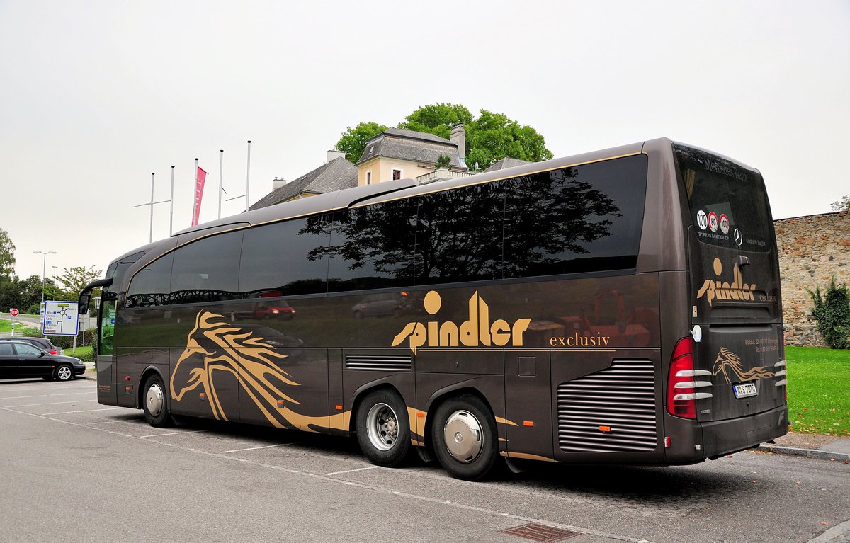 Mercedes Travego von Busreisen Spindler aus der BRD in Mautern bei Krems gesehen.