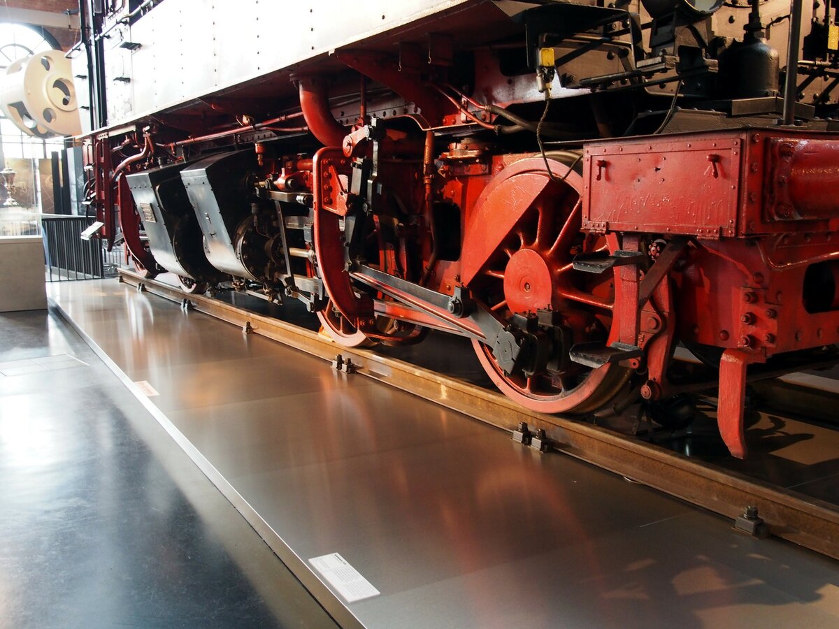 Meyer Antriebsdrehgestelle der 98 001 der Windbergbahn im Technikmuseum in Chemnitz am 19.04.2017. 