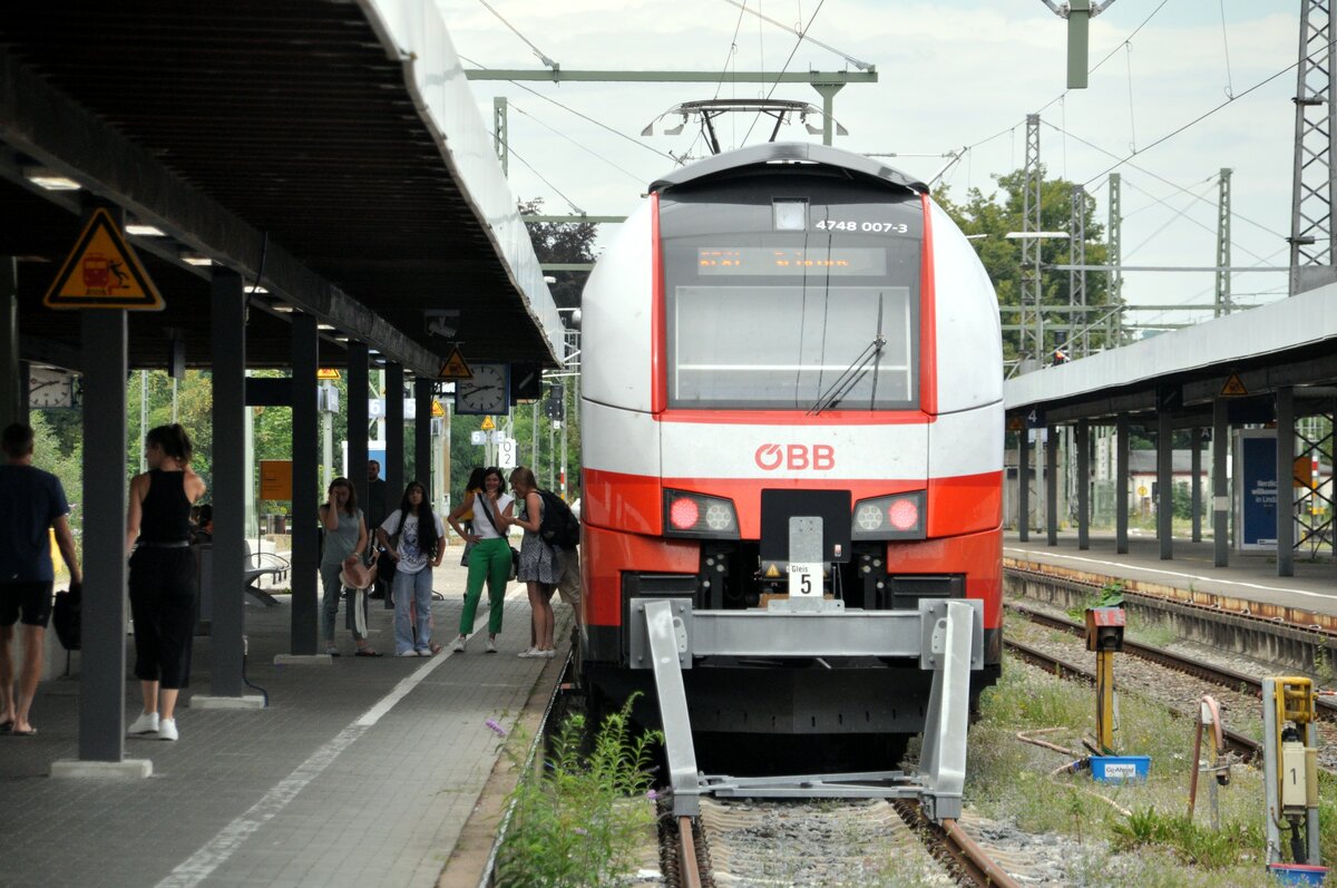 �BB 4748 007-3 VMOBIL von Siemens in Lindau-Insel am 12.08.2023.