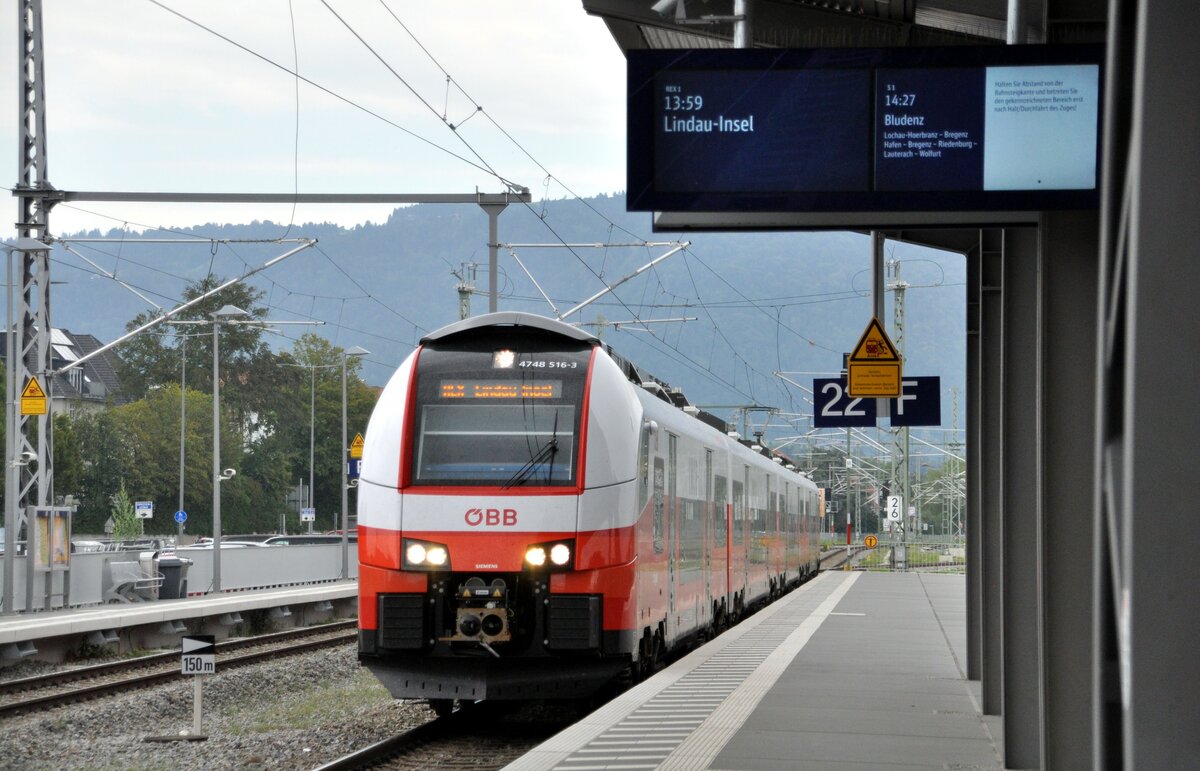ÖBB 4748 516-3 inLindau-Reutin am 12.08.2023.