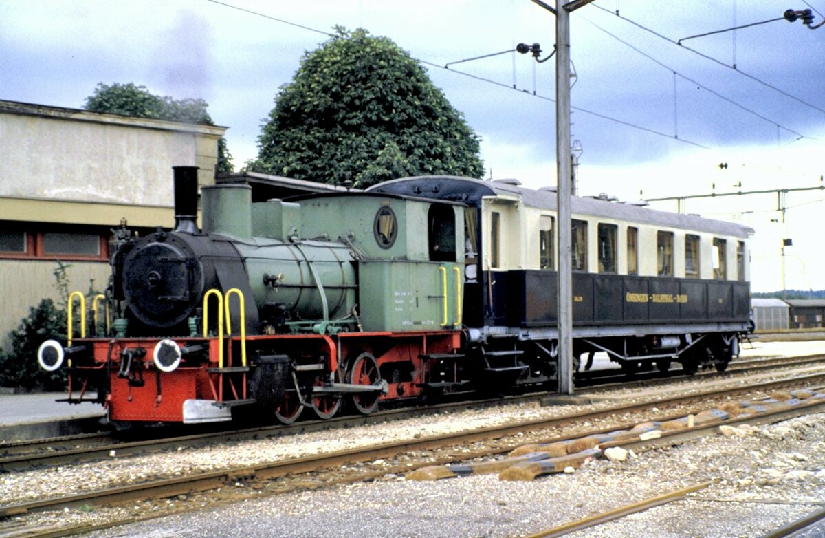 OeBB E 3/3 Nr.1 in Oensingen am 25.08.1984.