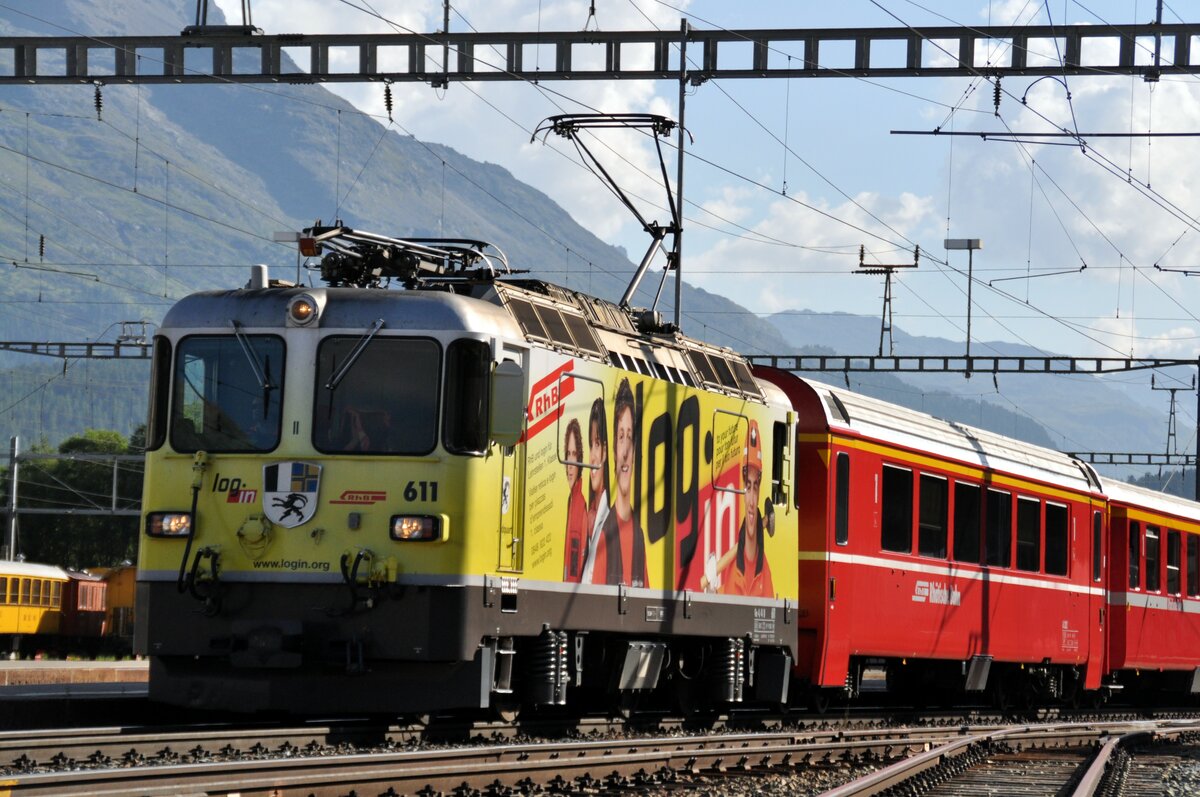 RhB Ge 4/4 II Nr.611 in Samedan am 19.08.2009.