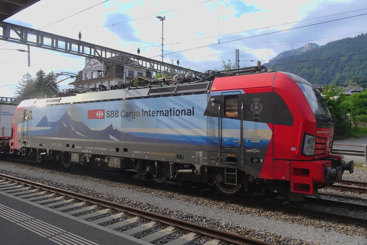 SBB Cargo 193 473 LUINO sonnt sich am 29 Mai 2022 in Arth-Goldau.