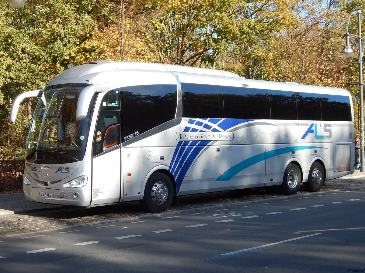 Scania Irizar von AL'S Coaches aus England in Berlin.