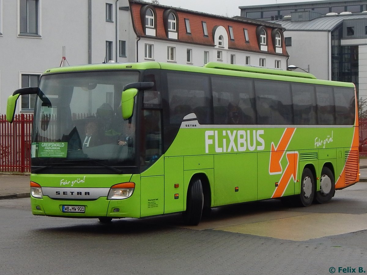 Setra 416 GT-HD von Flixbus/Wricke Touristik aus Deutschland in Neubrandenburg.