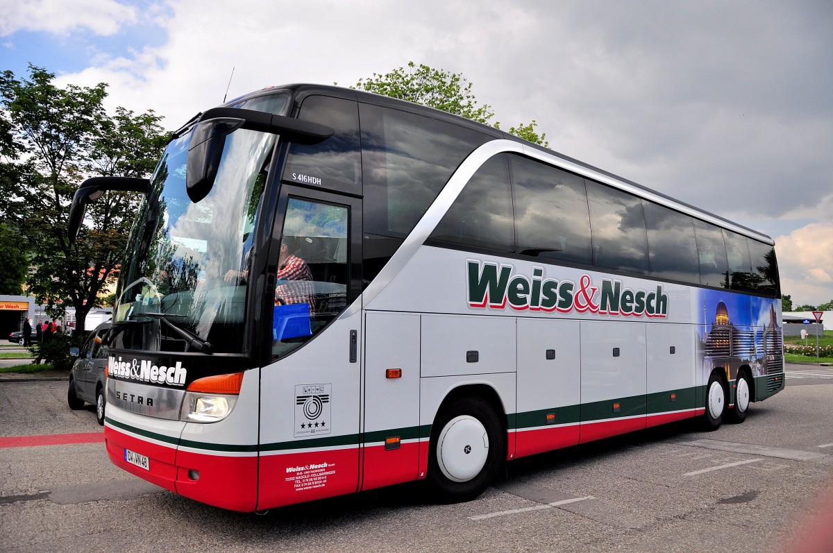 Setra 416 HDH von Weiss & Nesch aus Deutschland am 31.Mai 2014 in Krems geshen.