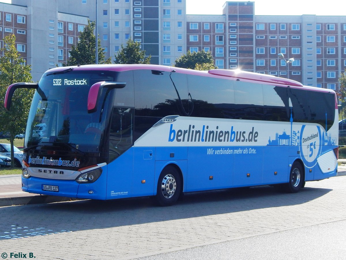 Setra 516 HD von BerlinLinienBus/URB in Rostock.