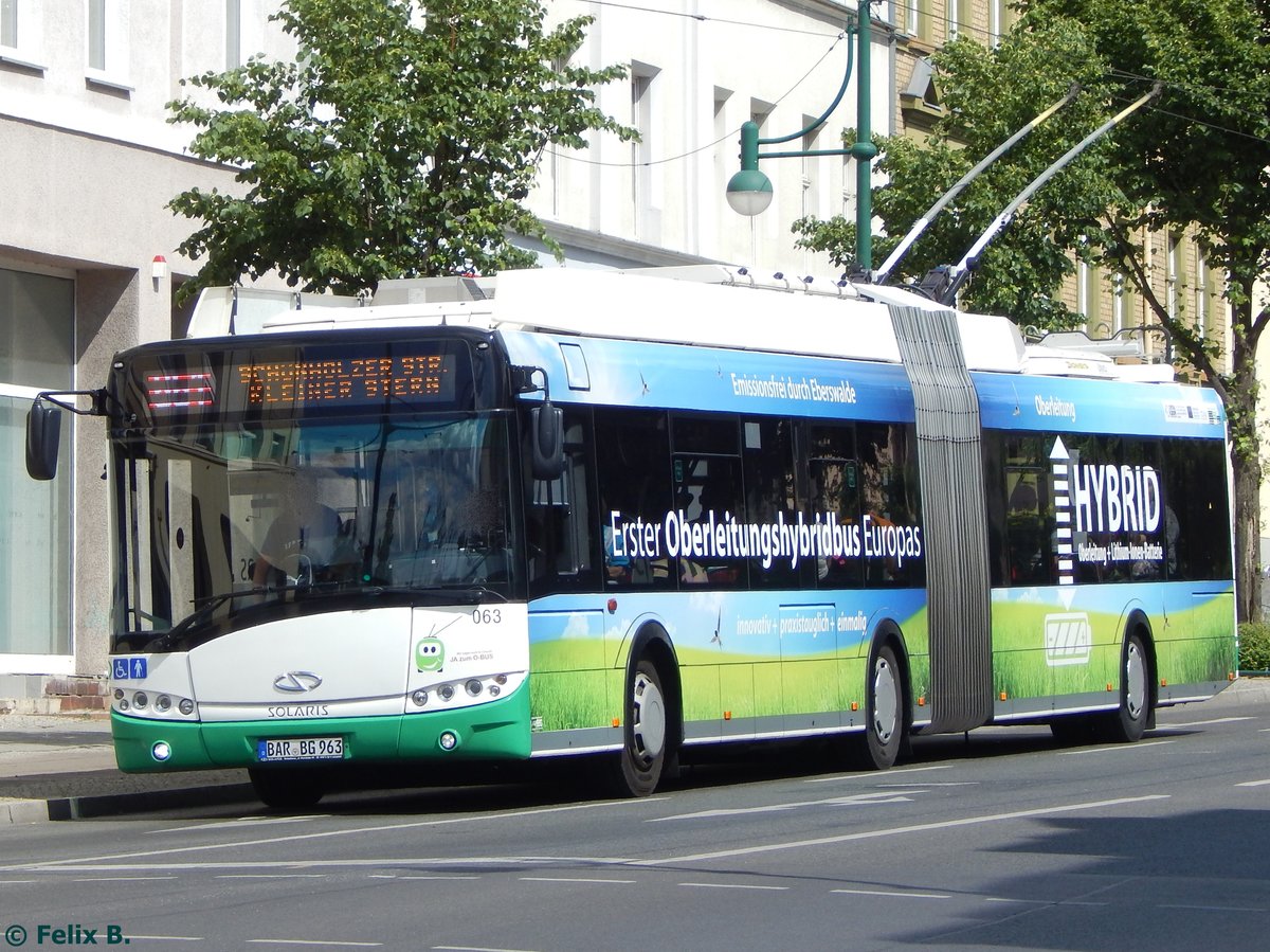 Solaris Trollino 18 der Barnimer Busgesellschaft in Eberswalde.