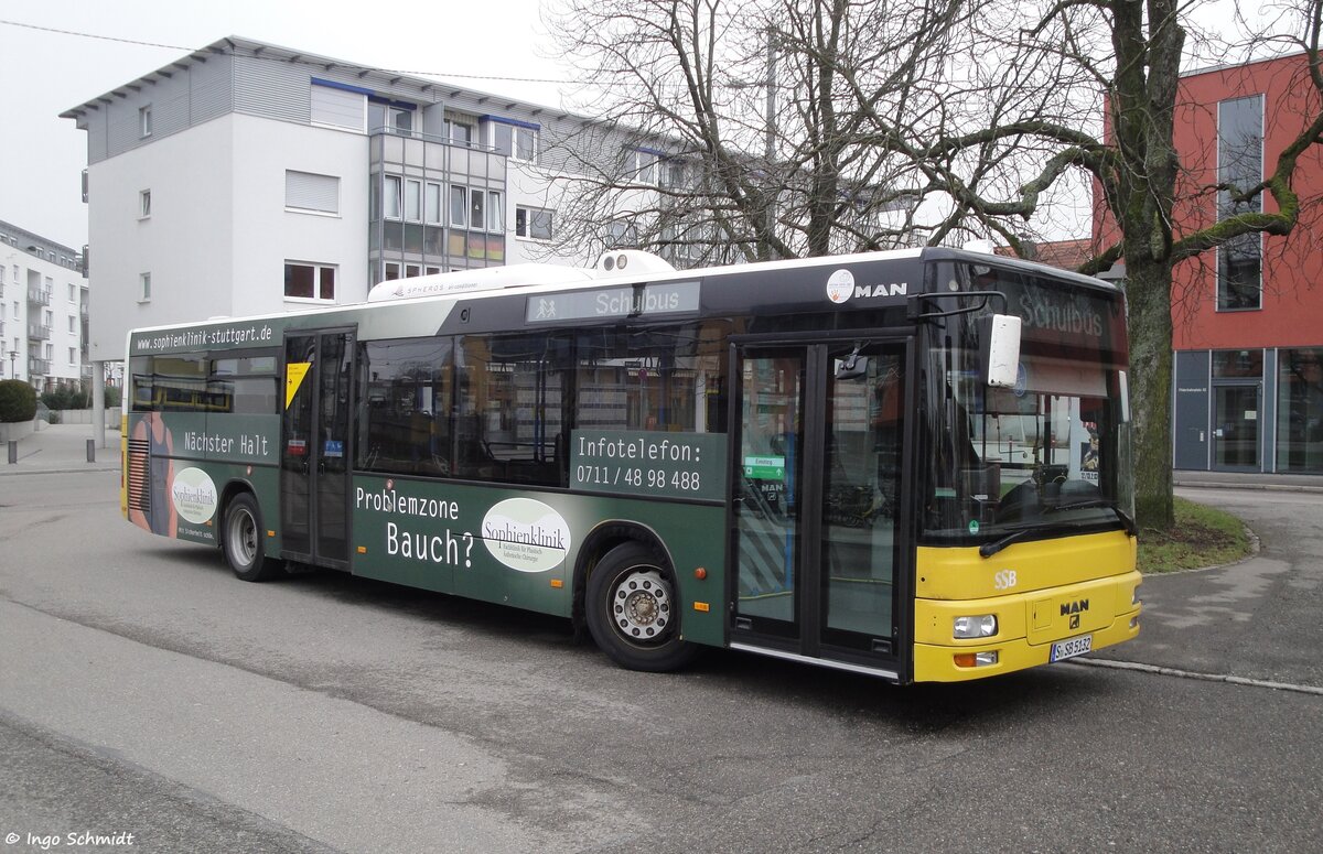 Stuttgarter Straßenbahnen (SSB) | Nr. 5132 | S-SB 5132 | MAN NL 313 | 08.01.2013 in Stuttgart