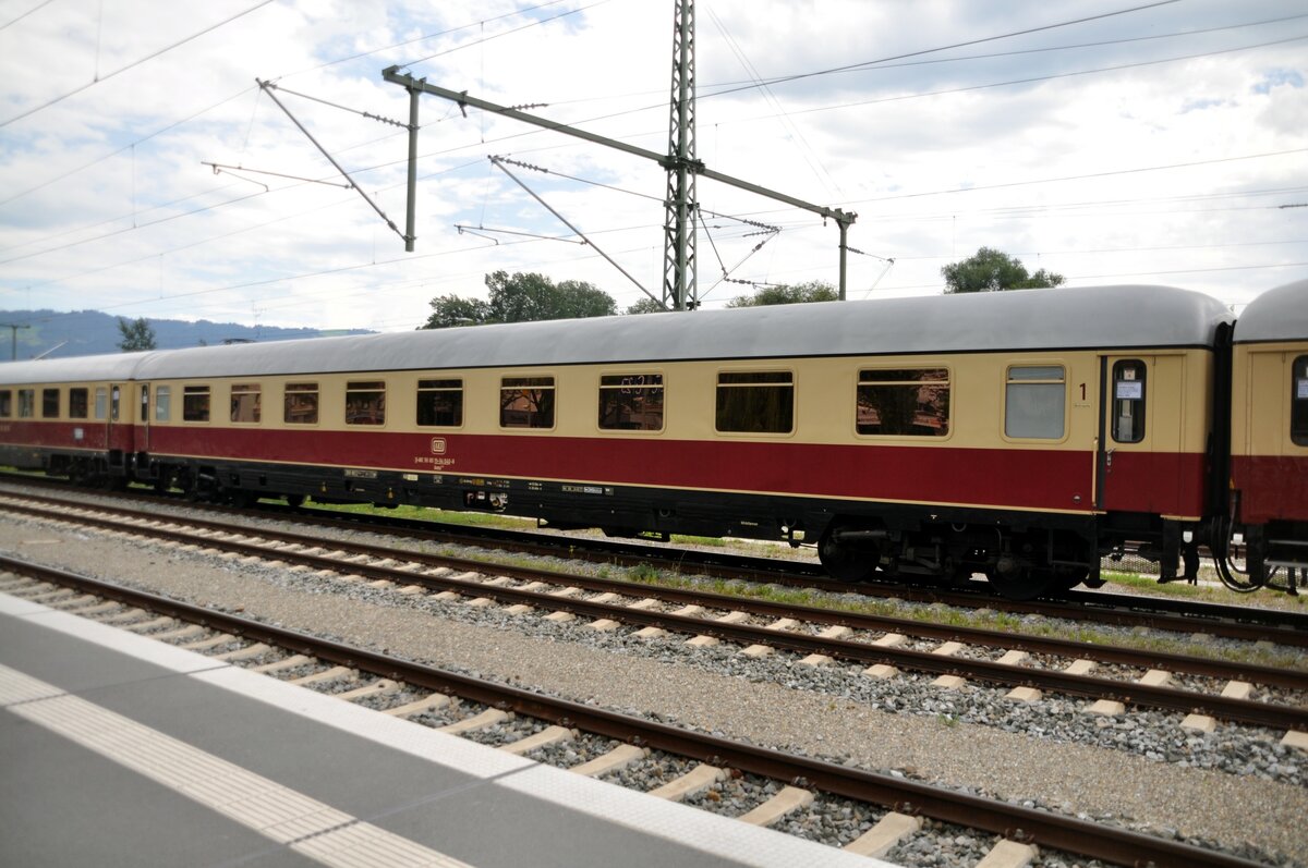 TEE Rheingold Wagen 4 D-AKE 56 80 19-94 040-8 Avmz in Lindau-Reutin am 12.08.2023.