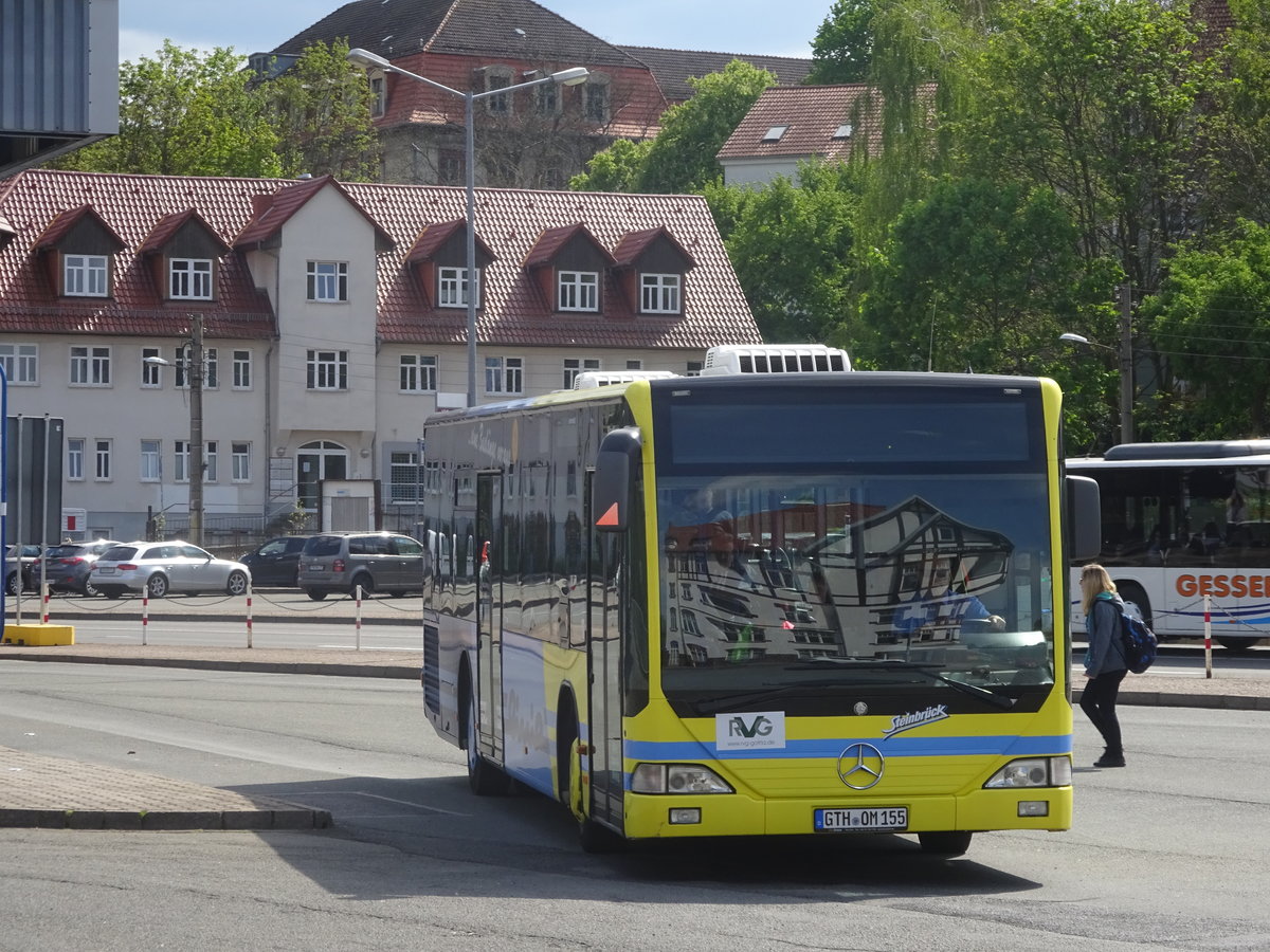 Wagen 155 von Steinbrück, ein Citaro der 1. Generation (ex Groeger Reisen), befährt am 11.05.17 (als welche Linie überhaupt?) den Gothaer ZOB.