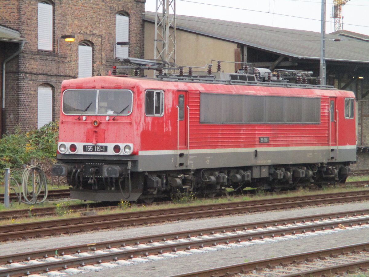 Wieder einmal war eine 155er in Stralsund.Am 07.November 2024 war die FWK 155 119 dort.