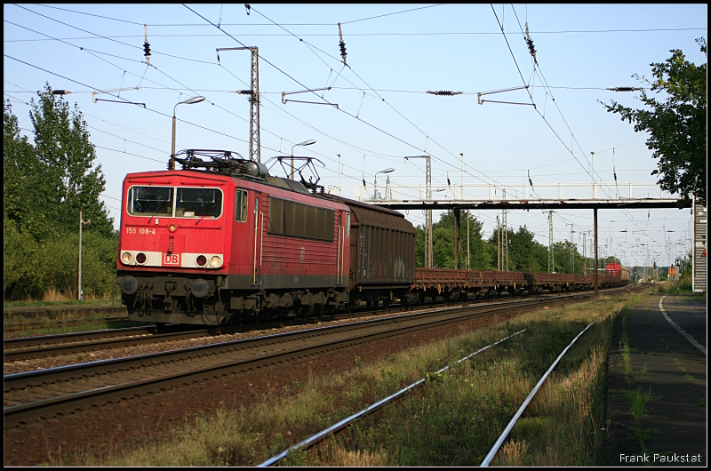 DB 155 108-4 mit gemischtem G�terzug (Nuthetal-Saarmund, 19.08.2009)