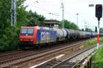 HSL Re 482 009-8 mit Kesselwagen (Angemietet von SBB cargo, Sub type CH/D, Getauft auf  Z�rich-Oerlikon , gesichtet Berlin-Karow 15.06.2009)