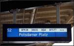 Impression: Nicht jede Anzeige muss ein Fahrgast verstehen. Dieser ZZA sollte den Fahrg�sten erkl�ren auf welchen Bahnh�fen nicht gehalten wird (Berlin Karow, 09.01.2010)