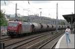 arcelor 145-CL 002 / 145 082 mit Staubgutwagen (gesehen Berlin K�penick 21.05.2010)