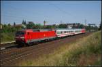DB Fernverkehr 120 152-4 mit IC 6159 nach Berlin-Lichtenberg und 101 111 als Wagenlok am 18.06.2012 in Berlin Bornholmer Stra�e