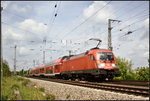DB 182 019-0 der Elbe Saale Bahn mit einem Regio am 21.05.2016 am Abzweig Elbbr�cke Richtung Magdeburg unterwegs