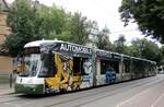 Stra�enbahn/Stadtverkehr City Flex CF 8 Nr.881 von Bombardier Baujahr 2010 beim Fischertor in Augsburg am 30.07.2013.