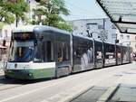 Stra�enbahn/Stadtverkehr Augsburg CityFlex CF 8 Nr.877 von Bombardier Baujahr 2009 in Augsburg/Obenhausen am 04.07.2015.