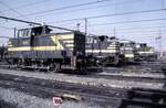 SNCB 8068; 8059 und 8006, sowie 2604 in Brüssel-Schaerbeck am 09.03.1996.