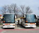 2 mal SETRA 315 HD von PULAY Reisen aus Niedersterreich am 9.4.2013 in Krems gesehen.