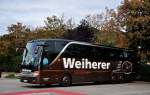 SETRA 416 HDH vom Reisebro WEIHERER aus Deutschland im September 2013 in Krems an der Donau.