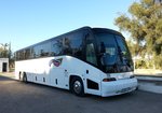 Mir unbekannter Bus von Gutierrez Tours,unterwegs mit amerikanischen Touristen auf der Route Nr.1 in der Baja California Sur in Mexico,M�rz 2016