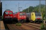 Gruppenbild mit  Ludmilla : 232 379-8, 185 186-4 und 189 915-2.