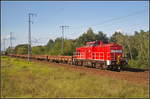 DB Cargo 298 336-9 fuhr mit einem gemischten G�terzug am 23.08.2017 durch die Breliner Wuhlheide