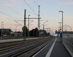 Bahnhof Warnemünde am frühen Morgen des 01.09.2024 um 06.36 Uhr