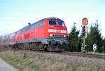218 457-0 mit Nahverkehrszug in Bellenberg am 23.11.2009.