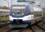 OLA VT 0006 als OLA79784 von Neustrelitz Hbf nach Stralsund bei der Einfahrt im Bahnhof Stralsund.12.10.2013