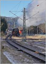 Die 58 311 ist mit ihrem Dampfzug von Seebrugg kommend in Titisee angekommen und rangiert nun, um ihren Zug zu umfahren. 

27. Dez. 2025