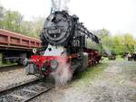 95 1027-2 bei der Bekohlungsanlage im Bw Dresden Altstadt am 15.04.2016 beim 8.Dampfloktreffen in Dresden.