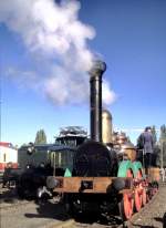 Die Saxonia und SBB Ce 6/8 III Nr.14305 beim Jubil�um 100 Jahre Verkehrsmuseum N�rnberg in Nrnbrg am 16.10.1999.