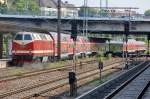 119 158-4 mit dem ILA-Shuttle 6x DBuza und einem Steuerwagen Bauart Wittenberge als (RB 28246) von Berlin-Lichtenberg zum ILA Bahnhof.