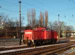 298 318 brauchte am Nachmittag vom 27.Januar 2011 nicht nach Stralsund,dafr rangierte die Lok in Bergen/Rgen.