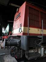110 025-4 (Diesellok DR-Nummer) im Sächsischen Eisenbahnmuseum in Chemnitz am 19.0.2017.