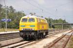 218 391-1der Bahnbau Gruppe in G�nzburg am 02.08.2012.