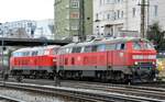 218 434-9 und 218 456-2 in Ulm am 22.02.2014.