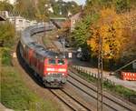218 494-3 und 218 495-0 mit IC 2013 Allgäu in Ulm am 18.10.2012.