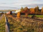 218 491-9 und 218 mit IC 2013 Allgäu in Vöhringen am 27.10.2020.