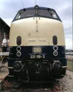 Auf der 221 118-3 wurden Führerstandsfahrten am 26.06.1982 in München-Freimann durchgeführt.