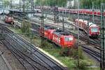 HGK 185 588-1 und 2x 185 und 650 015-1 in Ulm am 16.04.2009.