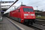 101 120-4 mit IC 2373(Stralsund-Karlsruhe)f�hrt in der Zeit vom 28.11-07.12.2015 20 Minuten fr�her ab Rostock Hbf via Laage-G�strow.Grund  zwischen Dalwitzhof, P�lchow und Schwaan werden einige  