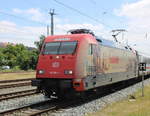 101 064  160 Jahre Märklin  mit IC 2211(Binz-Karlsruhe)bei der Einfahrt am 21.06.2020 im Rostocker Hbf.