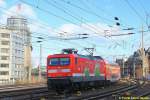 112 108 mit RE 4312 aus Rostock Hbf bei Einfahrt Hamburg Hbf am 02.04.2015